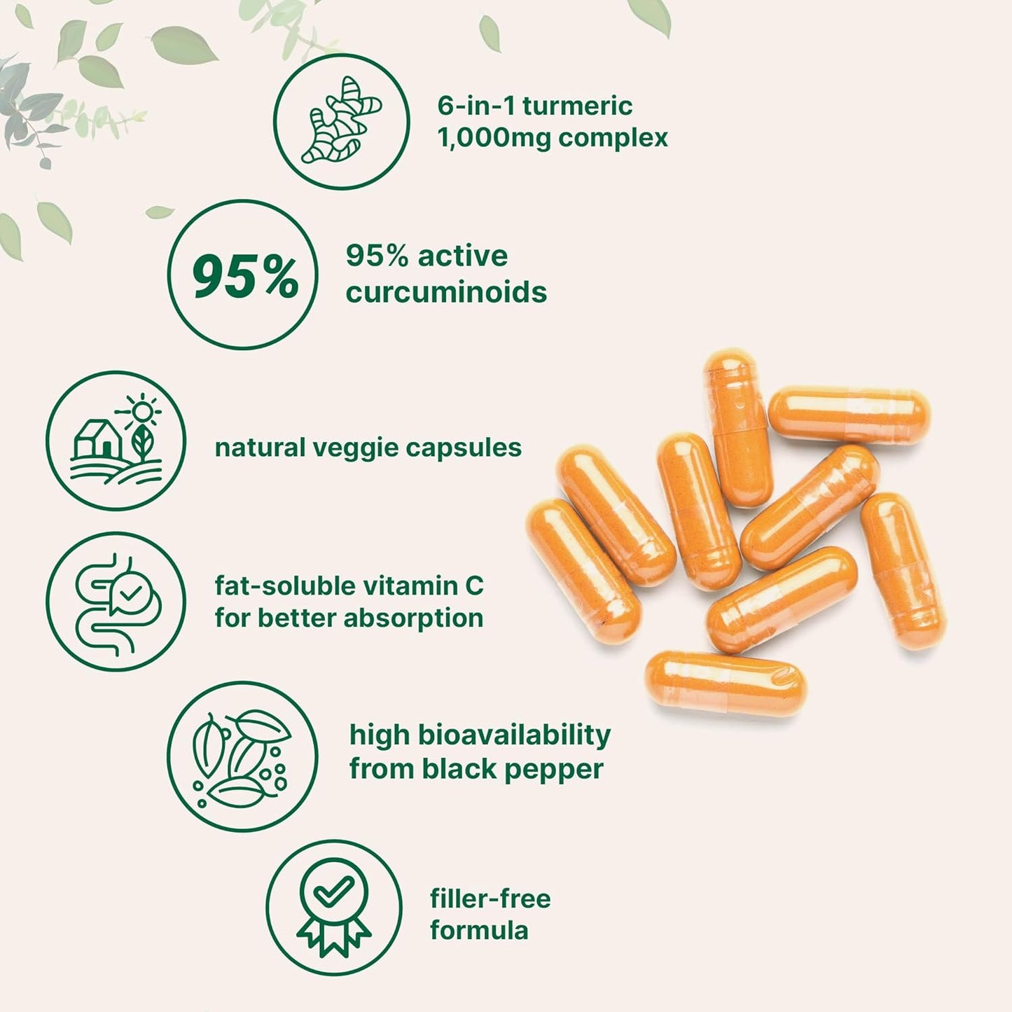 ►Turmeric Pure Curcumin 120 capsulas